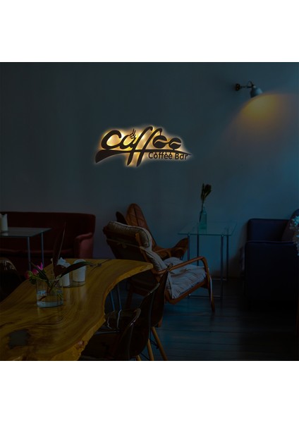 LED Işıklı Coffee Dekoratif Tablo Muftak Duvar Dekorlu Gece Lambası fiyatları