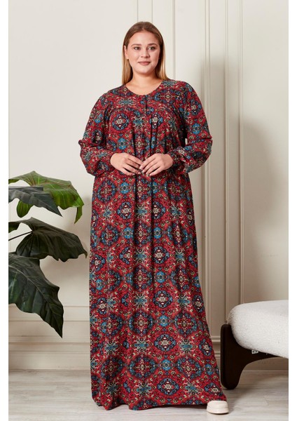 Kadın Büyük Beden Etnik Desen Robalı Elbise indirimleri