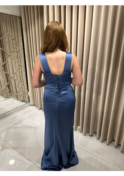 Indigo Korsajlı Abiye 5479