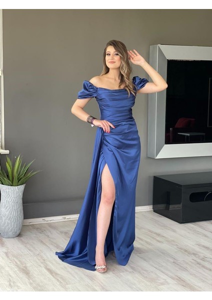 Indigo Kayık Yaka Abiye EN4858 4858