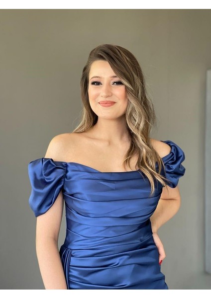 Indigo Kayık Yaka Abiye EN4858 4858 fiyatları