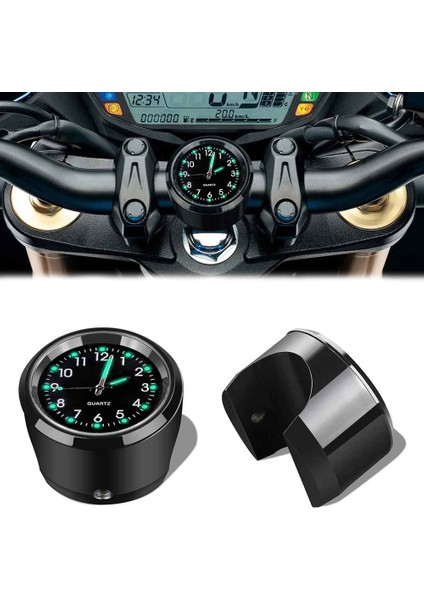 Evrensel Su Geçirmez Krom Bisiklet Gidon Saat Fosforlu Gösterge Motosiklet Saati Motor Aksesuarı