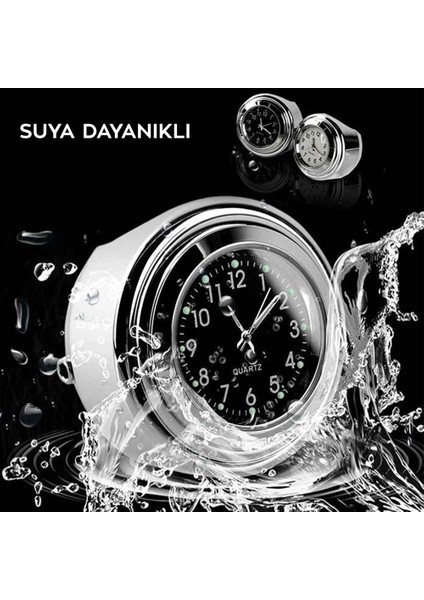 Evrensel Su Geçirmez Krom Bisiklet Gidon Saat Fosforlu Gösterge Motosiklet Saati Motor Aksesuarı fiyatları