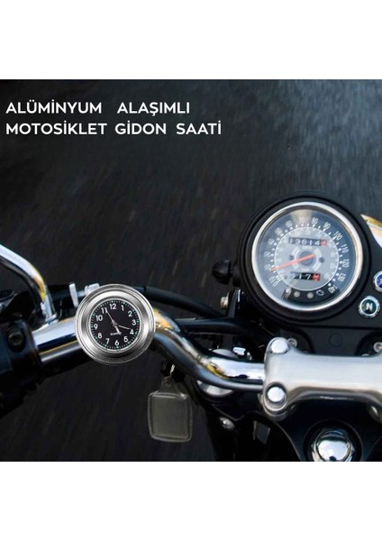 Evrensel Su Geçirmez Krom Bisiklet Gidon Saat Fosforlu Gösterge Motosiklet Saati Motor Aksesuarı modelleri