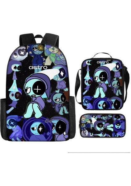 Dandy's World Karikatür Sevimli Omuz Çantası Öğrenci Okul Çantası Üç Parçalı Set (Yurt Dışından)