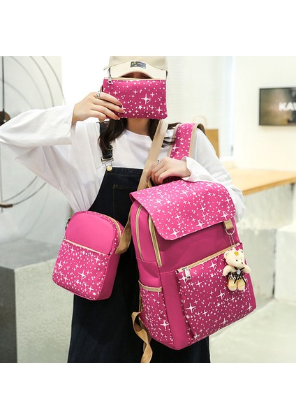 Omuz Çantası Puantiyeli Öğrenci Okul Çantası Üç Parça Set (Yurt Dışından) fırsatları