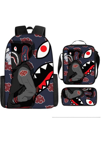 Köpekbalığı Üç Parçalı Okul Çantası Ilkokul Öğrencileri Omuz Çantası (Yurt Dışından)