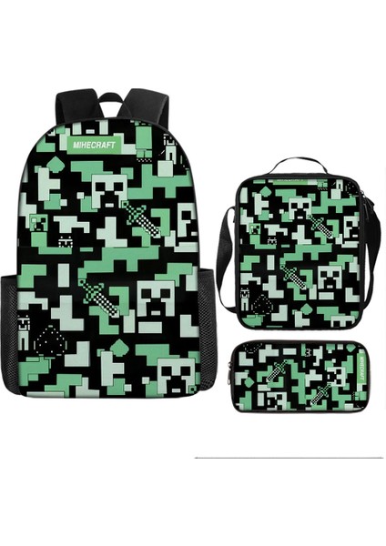 Ilkokul ve Ortaokul Öğrencileri Için My World Game Peripheral 3 Parça Okul Çantası (Yurt Dışından)