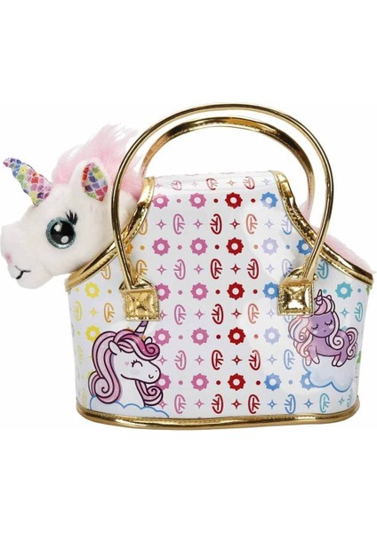 10873 Cutekins Taşıma Çantalı Peluş Unicorn Lou Lou -Sunman