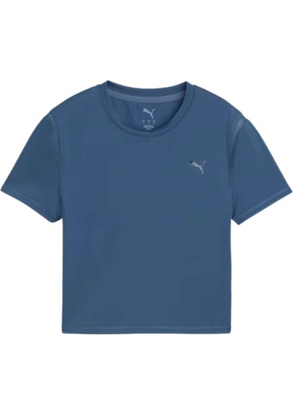 W Puma Shape Baby Tee Kadın Mavi Koşu Tişört modelleri