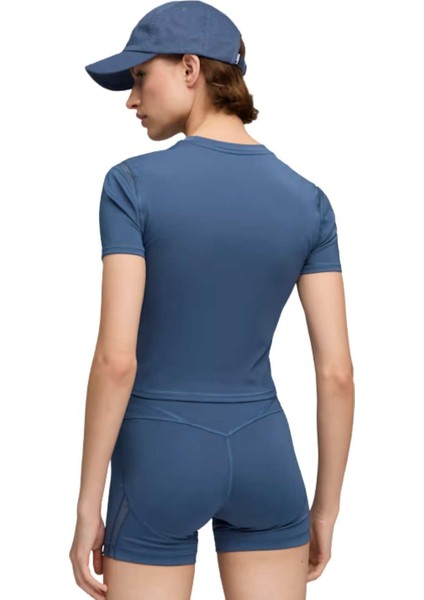 W Puma Shape Baby Tee Kadın Mavi Koşu Tişört fırsatları