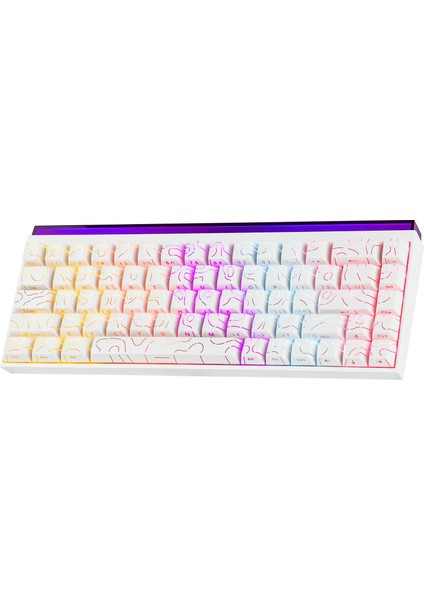 Nacodex Nk-68 Kontur Desenli Kablolu Ergonomik Mekanik Oyuncu Klavyesi-Ambiyans Aydınlatmalı