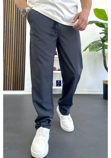 Erkek Beli Lastikli Jogger Pantolon Füme EDW394