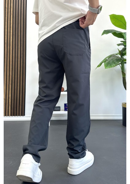 Erkek Beli Lastikli Jogger Pantolon Füme EDW394 modelleri
