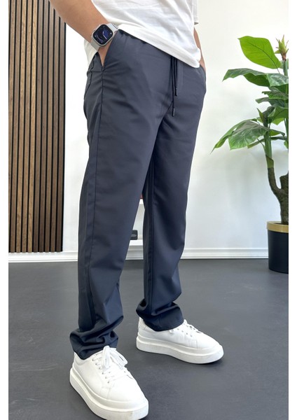Erkek Beli Lastikli Jogger Pantolon Füme EDW394 fırsatları