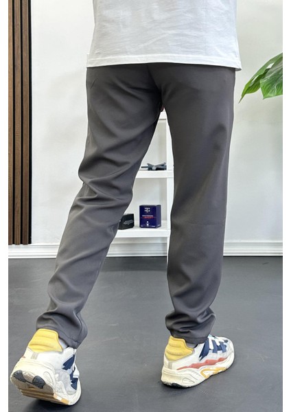 Erkek Slim Fit Beli Ipli Düğmeli Pantolon Gri EDW403 modelleri