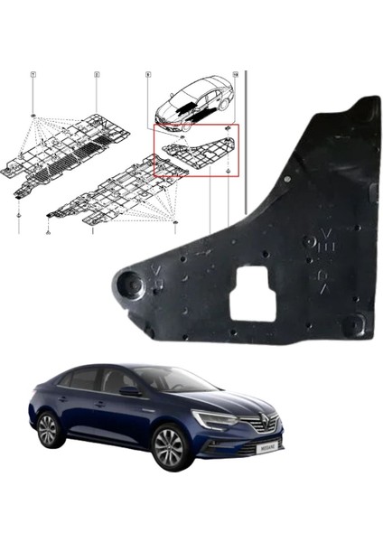 Renault Megane 4 Sedan Alt Muhafaza Plastiği 2016 - 2023