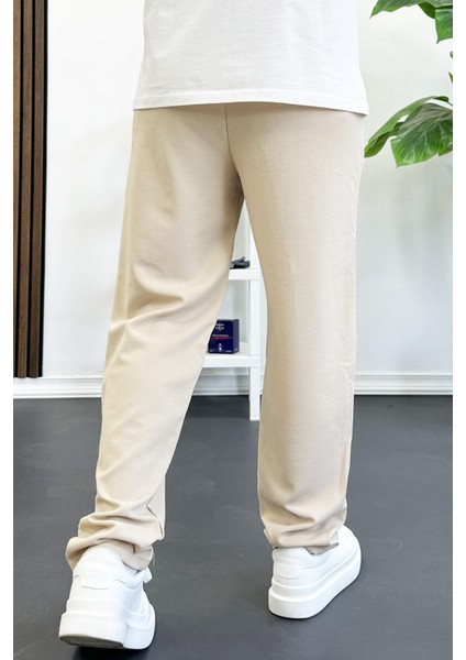 Erkek Rahat Kalıp Pileli Pantolon Krem EDW402 fırsatları