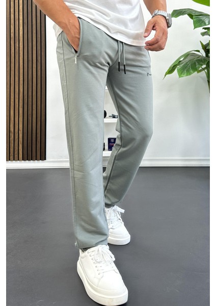 Erkek Regular Fit Düz Paça Eşofman Altı Yeşil EDW405