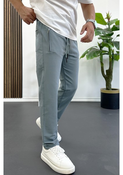 Erkek Regular Fit Düz Paça Eşofman Altı Mavi EDW405