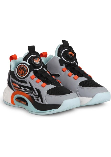 Çocuk Akıllı Bağcıklı Günlük Spor Ayakkabı Siyah-Gri BUCK3057 fırsatları