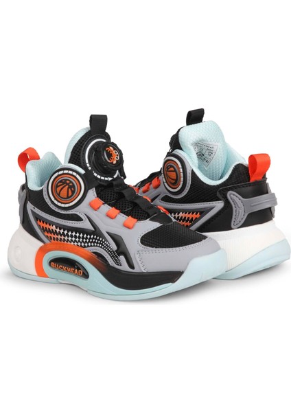 Çocuk Akıllı Bağcıklı Günlük Spor Ayakkabı Siyah-Gri BUCK3057 indirimleri