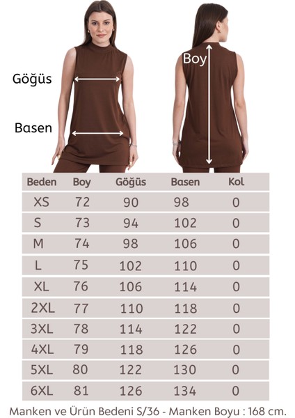 Viskon Kolsuz Tunik-Kahverengi indirimleri
