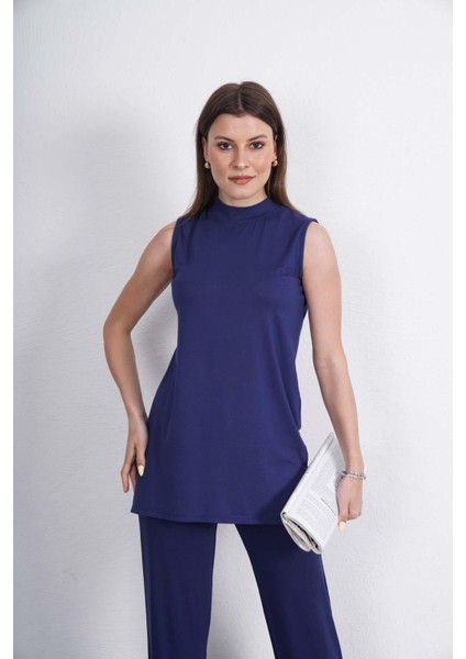Viskon Kolsuz Tunik-Lacivert