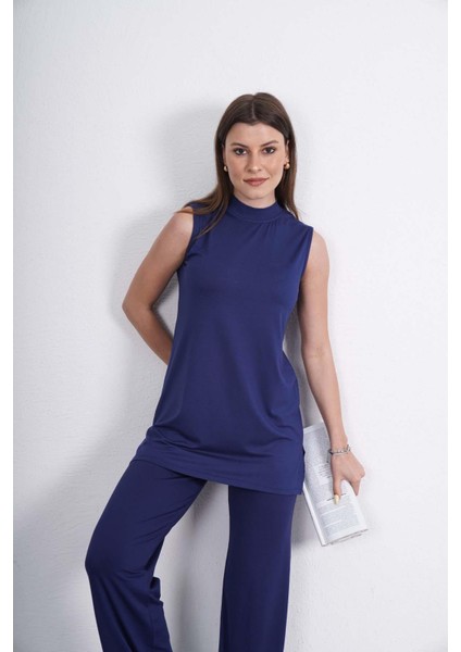 Viskon Kolsuz Tunik-Lacivert modelleri