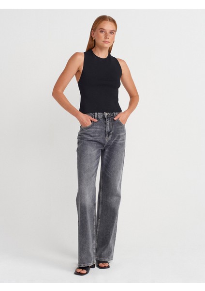 10795 Bisiklet Yaka Sırt Detaylı Triko Top-Siyah fırsatları