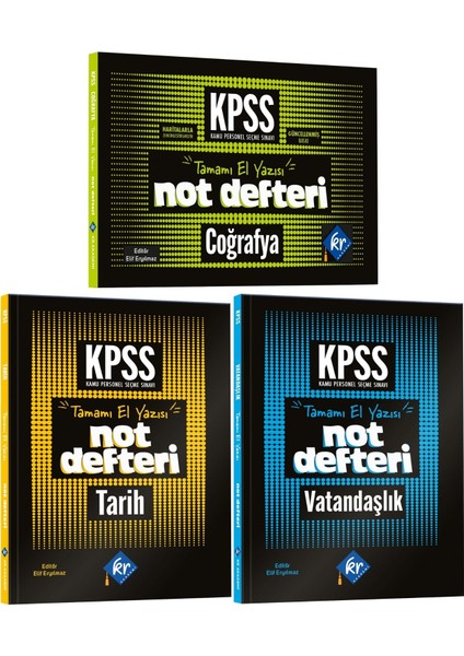 2026 Önlisans- Lise KPSS Tarih - Coğrafya - Vatandaşlık Not Defteri 3’ Lü Set