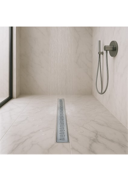 Banyo Paslanmaz Çelik Drenaj Kanalı Duş Su Gider Tahliye Izgarası Bumerang Model 100 cm fiyatları