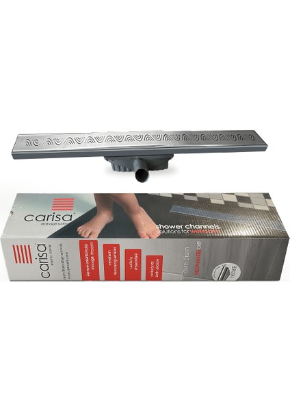 Banyo Paslanmaz Çelik Drenaj Kanalı Duş Su Gider Tahliye Izgarası Bumerang Model 100 cm modelleri