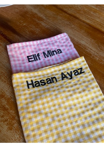 🍏 Yeşil Renk ve İsim Nakışlı Beslenme Örtüsü 35x50 Silinmez Bozulmaz (2ADET)🎒✨ fiyatları