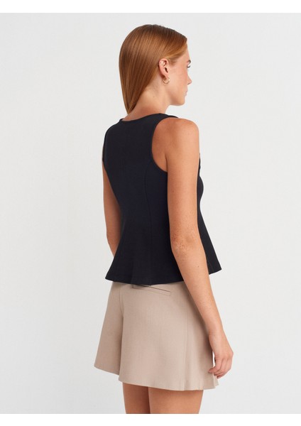 31979 Düğmeli Peplum Top-Siyah fiyatları