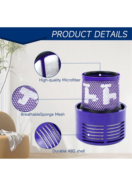 Dyson V10 Cyclone, Absolute, Animal, Total Clean ve SV12 Için V10 Filtre Yedeği, Temizleme Fırçası - Parça No. 969082-01 (Yurt Dışından) fırsatları