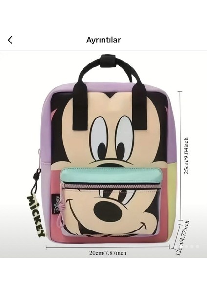 Mickey Desenli Renkli Sırt Çantası – Günlük Kullanım ve Okul Için Şık ve Fonksiyonel Tasarım Açıklama: Bu Sevimli Mickey Desenli Sırt Çantası, Canlı fiyatları