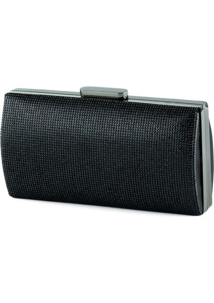 Siyah Saten Kristal Taşlı Metal Saplı Abiye El Çantası fiyatları