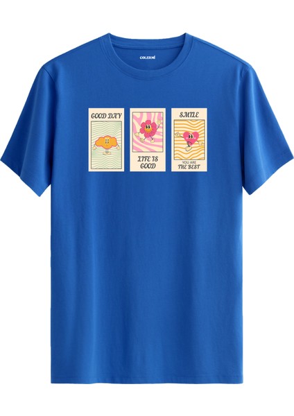 Good Day Life Is Good Baskılı %100 Pamuk Tişört