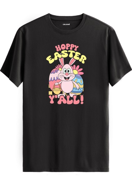 Hoppy Easter Y’all Yazılı %100 Pamuk Tişört