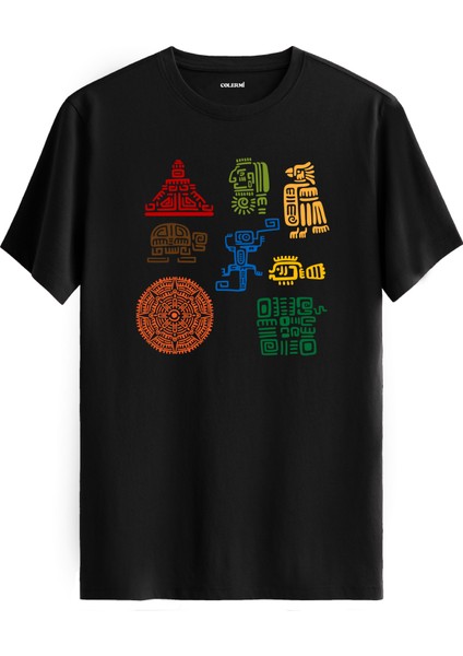 Etnik Semboller Baskılı Tişört