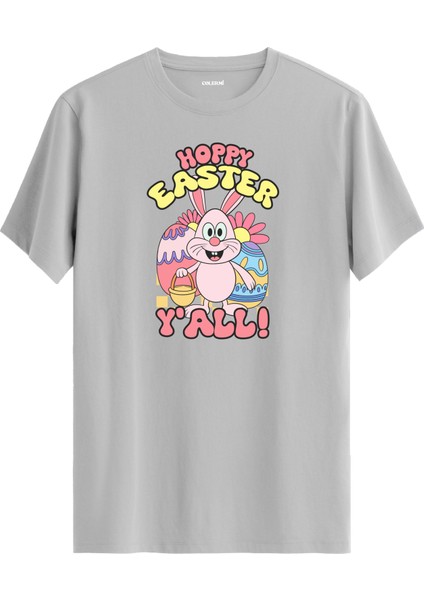 Hoppy Easter Y’all Yazılı %100 Pamuk Tişört