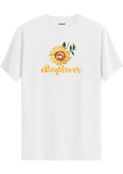 Sunflower Yazılı Çiçek Tişört