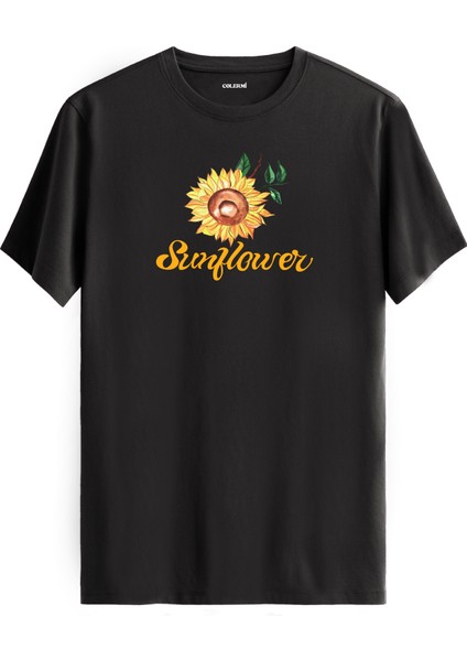 Sunflower Yazılı Çiçek Tişört