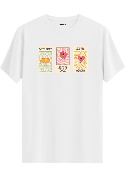 Good Day Life Is Good Baskılı %100 Pamuk Tişört