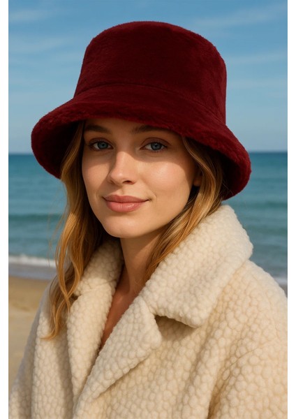 Cherry Peluş Yumuşak Dokulu Bucket Şapka fırsatları