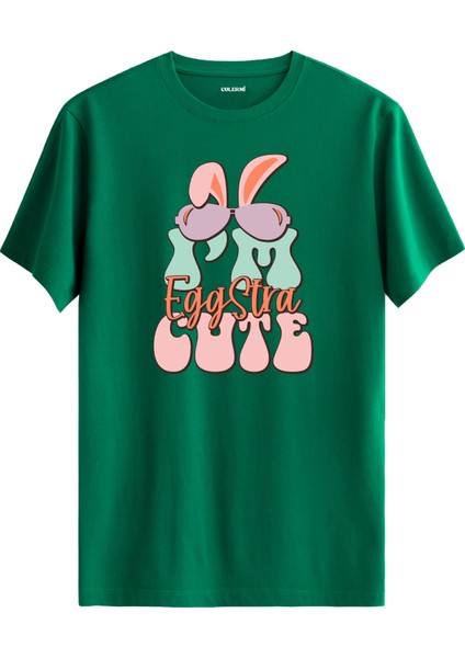 Eggstra Cute Bunny Baskılı %100 Pamuk Tişört