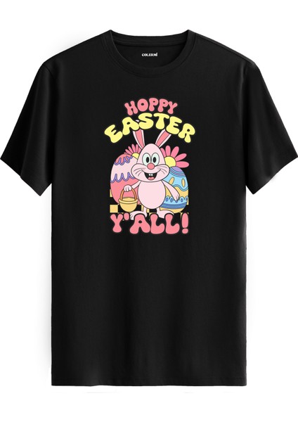 Hoppy Easter Y’all Yazılı %100 Pamuk Tişört