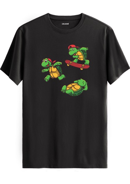 Kaplumbağa Karakter Baskılı Tişört