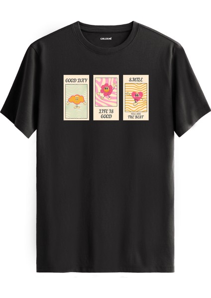 Good Day Life Is Good Baskılı %100 Pamuk Tişört